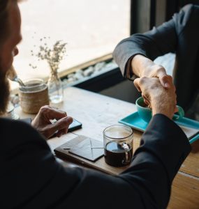 Interview shake hands