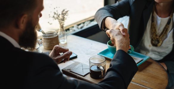 Interview shake hands