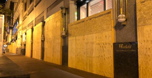 San Francisco Stores Boarded Up on COVID crisis